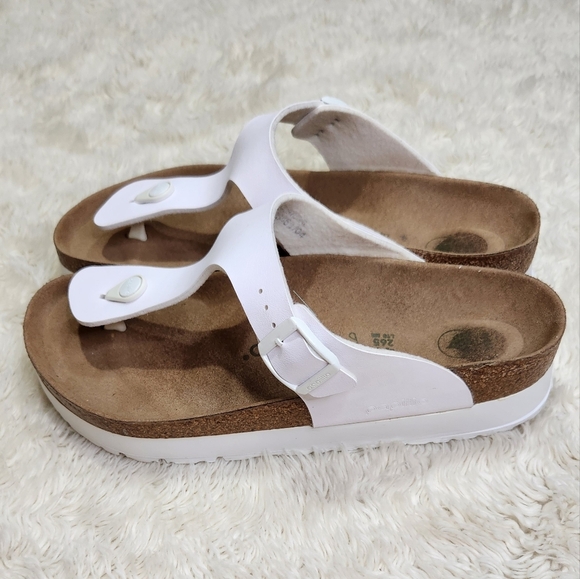 Papillio By BIRKENSTOCK VEGAN Gizeh Flex Platform Birko-Flor White Size 41 (L10) - Picture 4 of 13